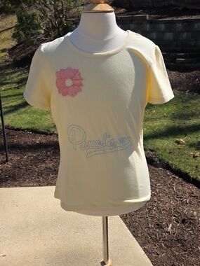 Tokyo Denim Yellow Embriodered Paradise Tee